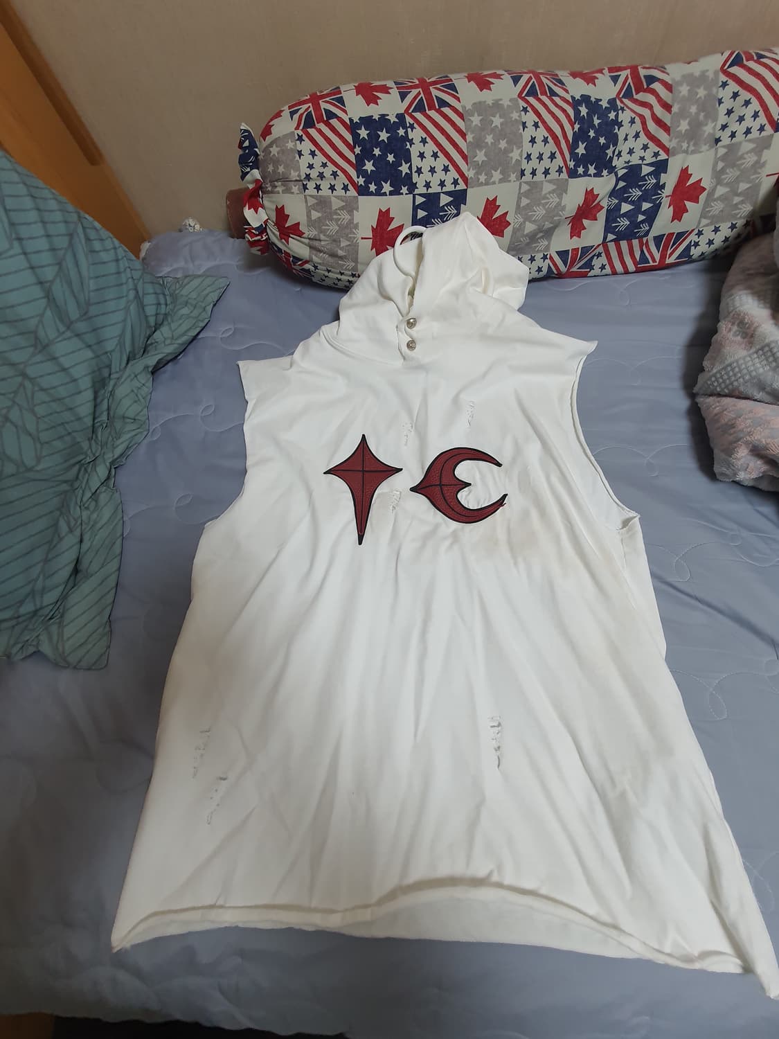 새제품 떠그클럽 디스트로이드 데미지 빈티지 후드 베스트 3사이즈 상품이미지1