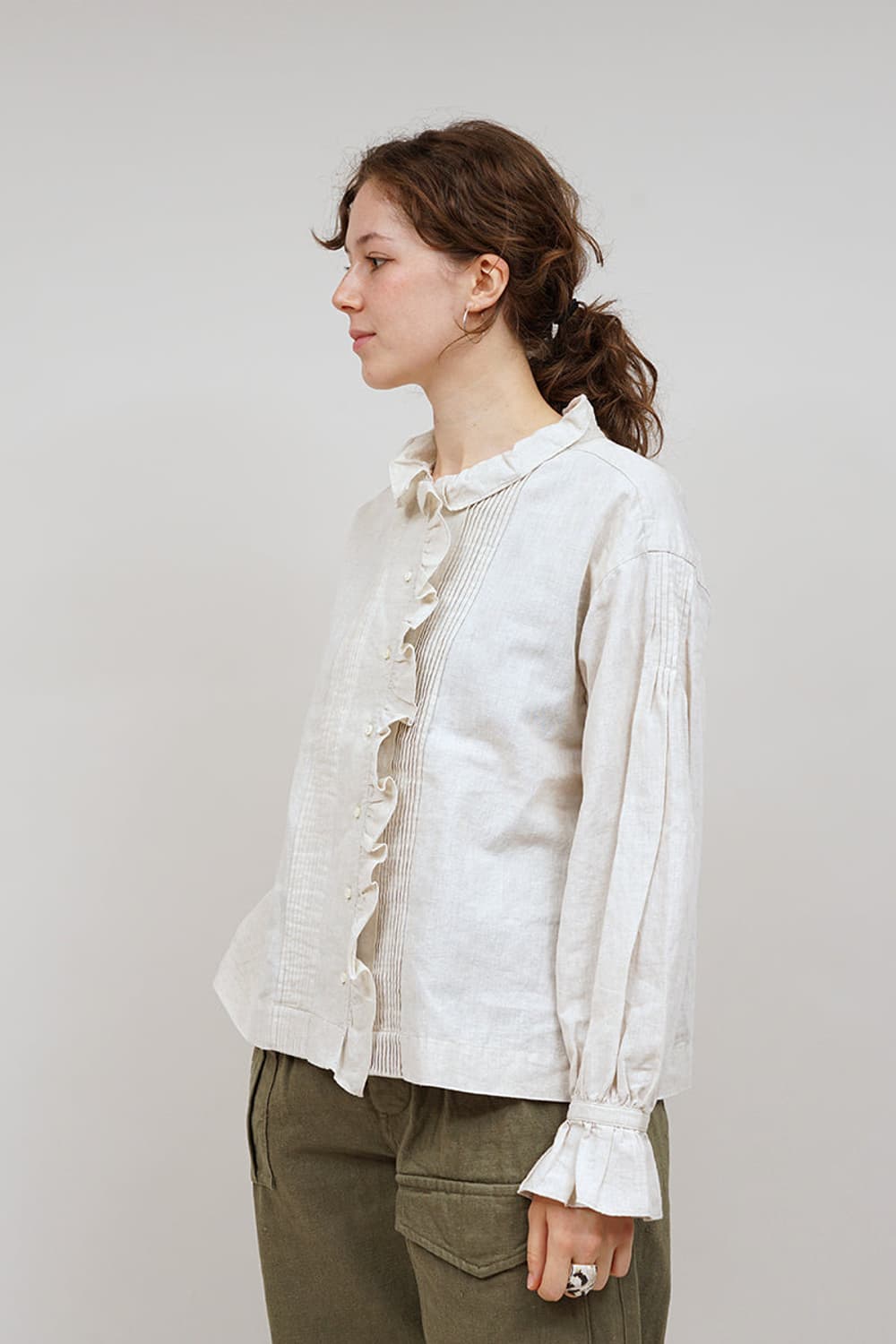 Nigel cabourn 나이젤 카본 프릴 블라우스 상품이미지1