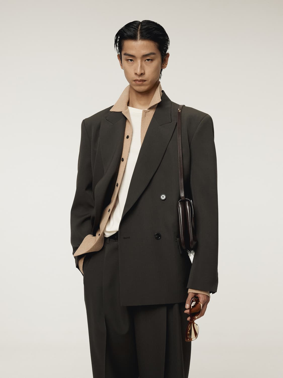렉토 25FW 스티렌 더블 브레스티드 수트 자켓 차콜 그레이 상품이미지1