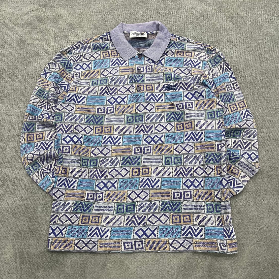 XS 미쏘니 스포츠 패턴 긴팔 폴로티 상품이미지1