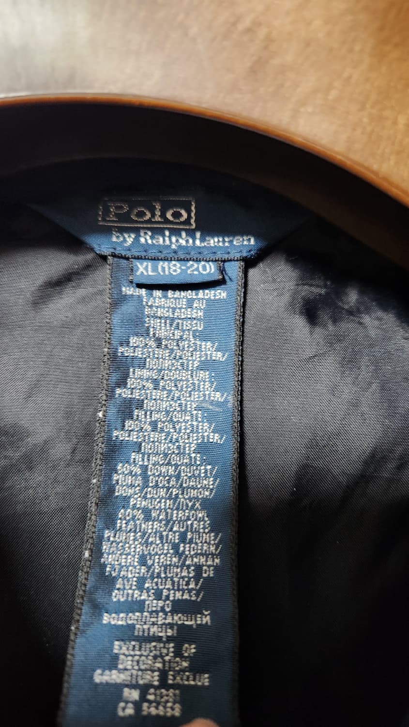 폴로 랄프로렌 네이비 후드 패딩 xl(18-20) 상품이미지4