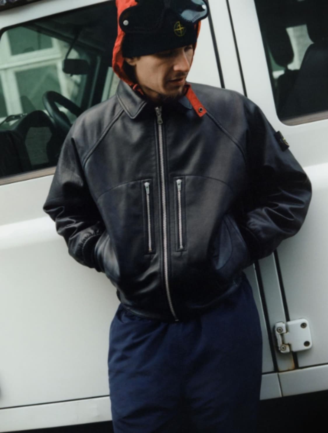 스톤아일랜드 슈프림 레더자켓 블랙 L 새상품 상품이미지7