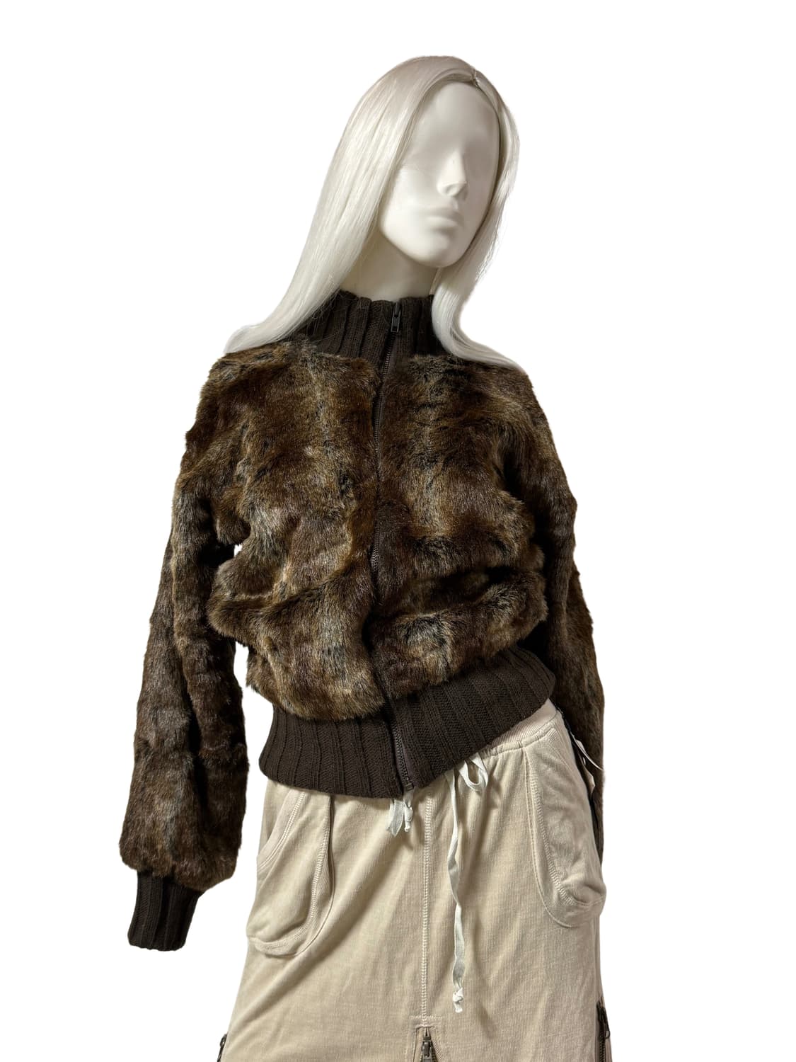 빈티지 아크릴 퍼 가디건 상품이미지1