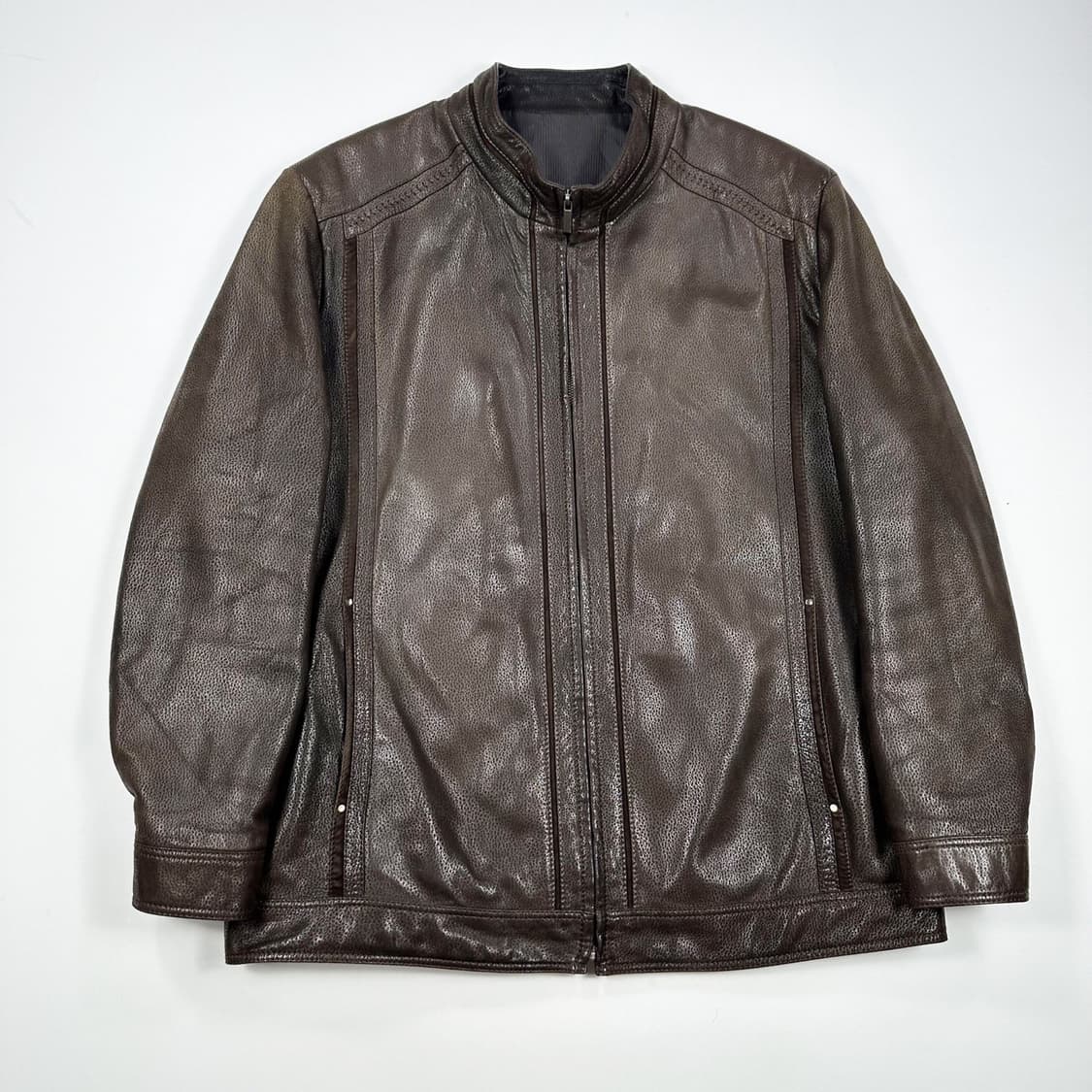 VTG 빈티지 양가죽 브라운 가죽자켓 (XXL) 상품이미지2