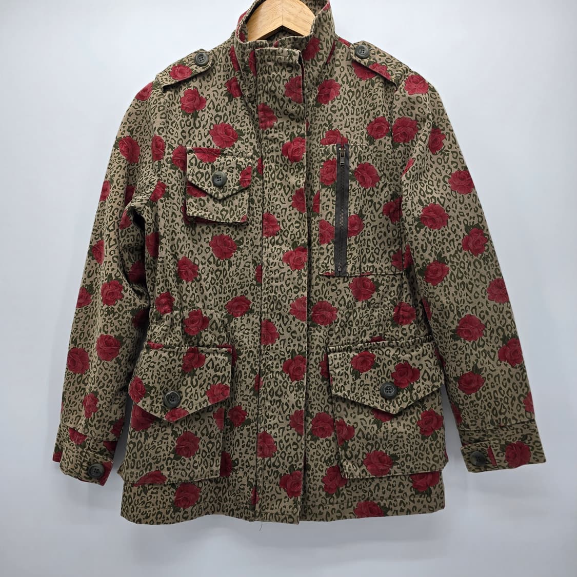 독특한 장미와 레오파드 패턴의 자켓 상품이미지5