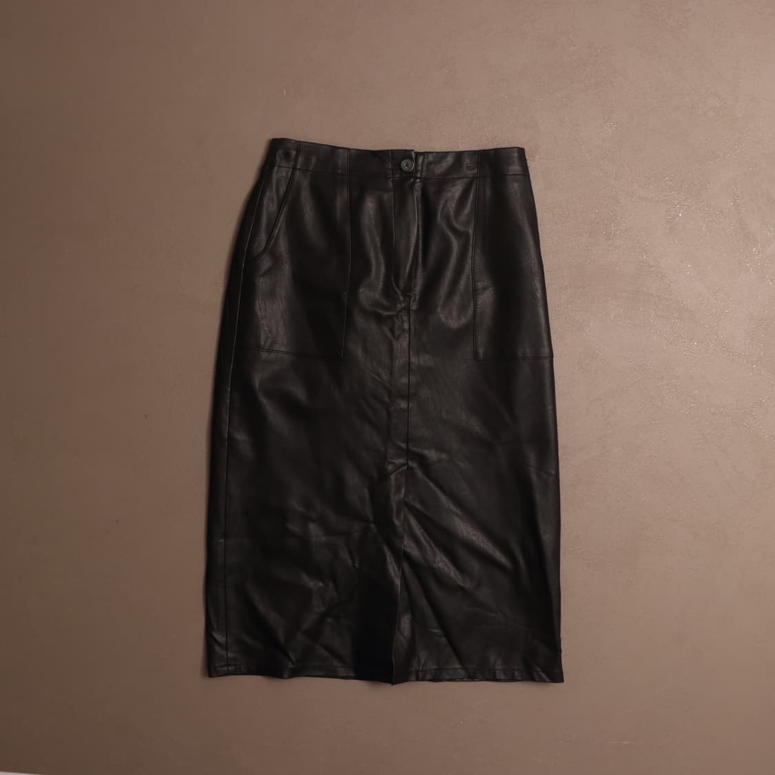 빈티지 페이크레더 롱 스커트 A1641 상품이미지1