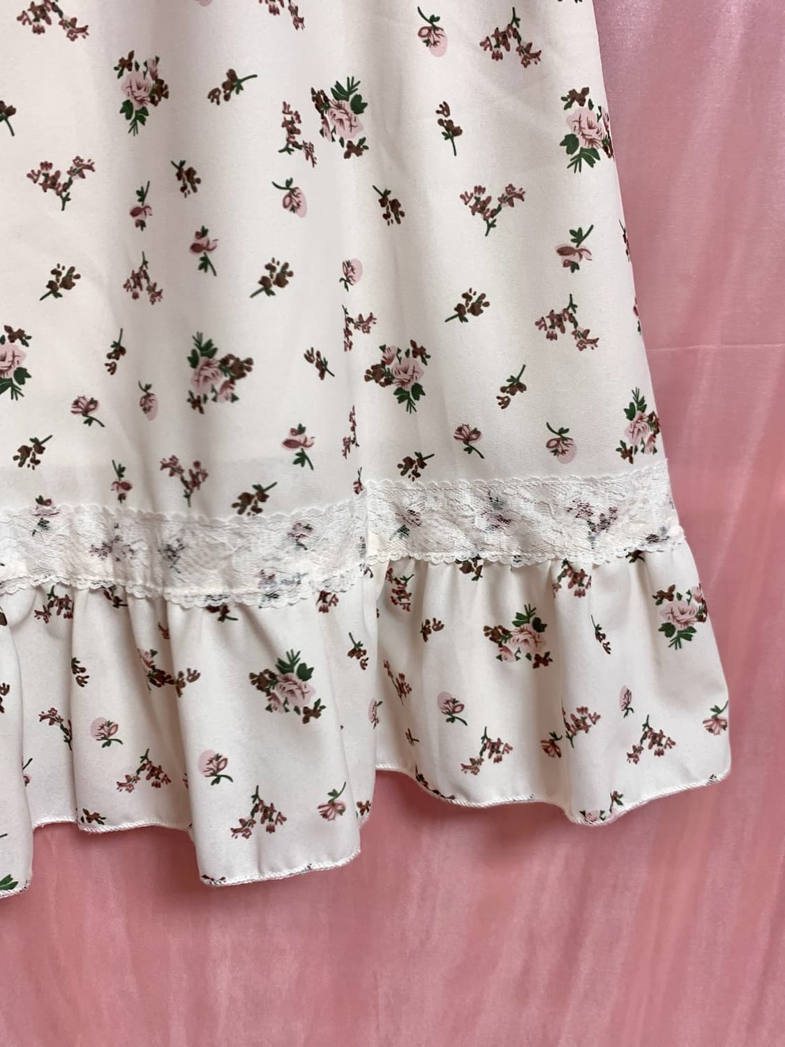 플라워 레이스 끈 원피스 갸루 빈티지 모리 상품이미지4