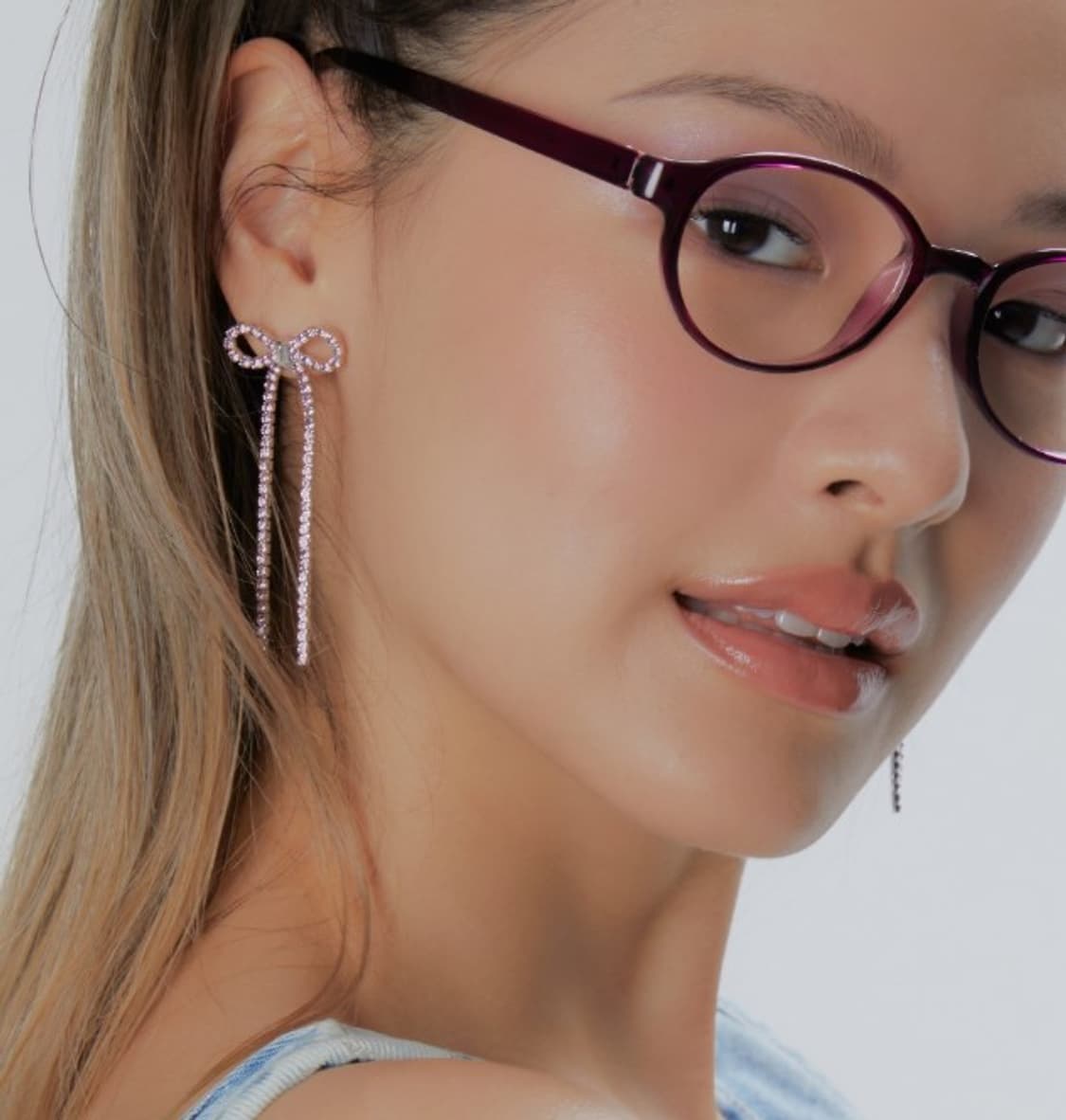 CANDY STONE LONG BOW EARRING 라일락 상품이미지5