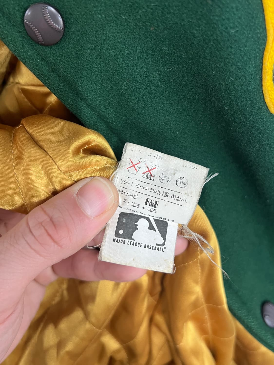 MLB F&F 오클랜드 애슬레틱스 카우레더 바시티 점퍼 상품이미지8