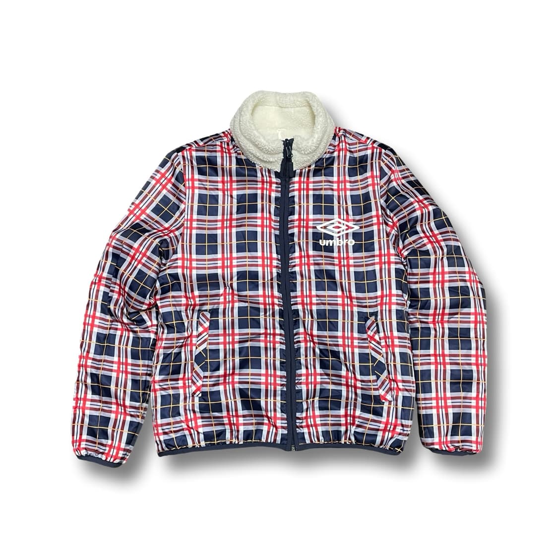 [M] 엄브로 아이보리색 뽀글이 플리스 리버시블 상품이미지4