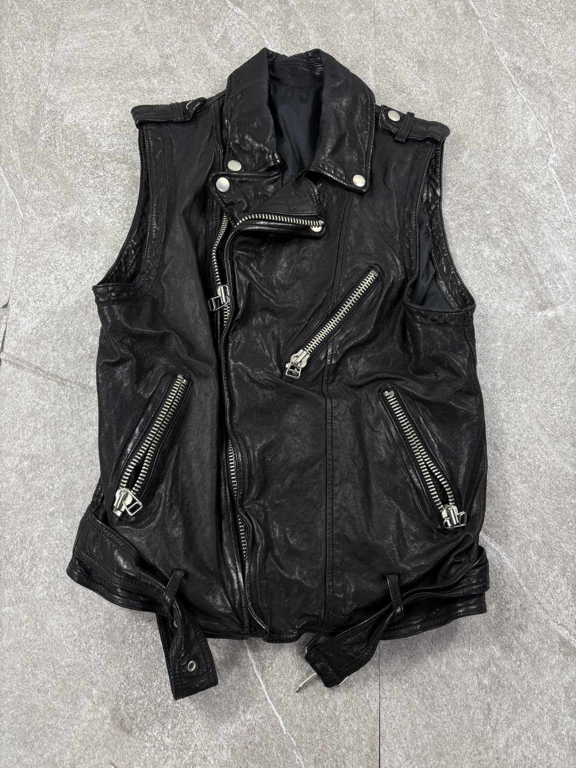 Vintage Sheep Leather Vest Jacket     상품이미지1