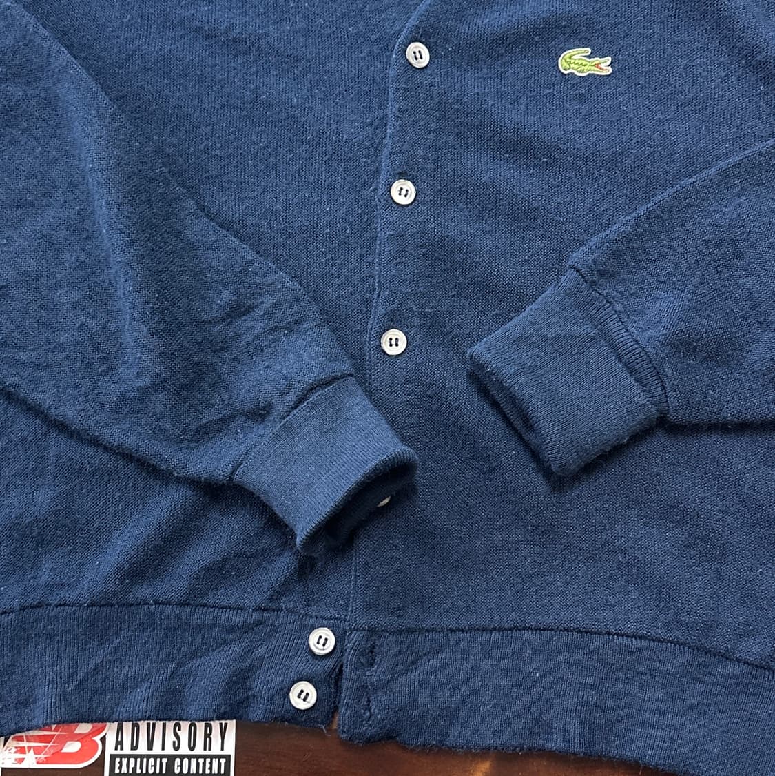 80s USA 아이조드 라코스테 아크릴 니트 가디건 L 상품이미지3