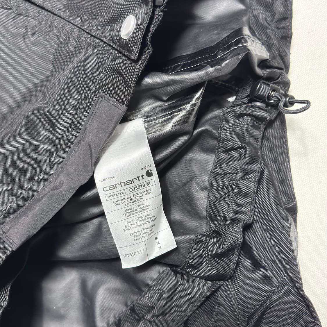 Carhartt 드라이 하버 블랙 바람막이 상품이미지4