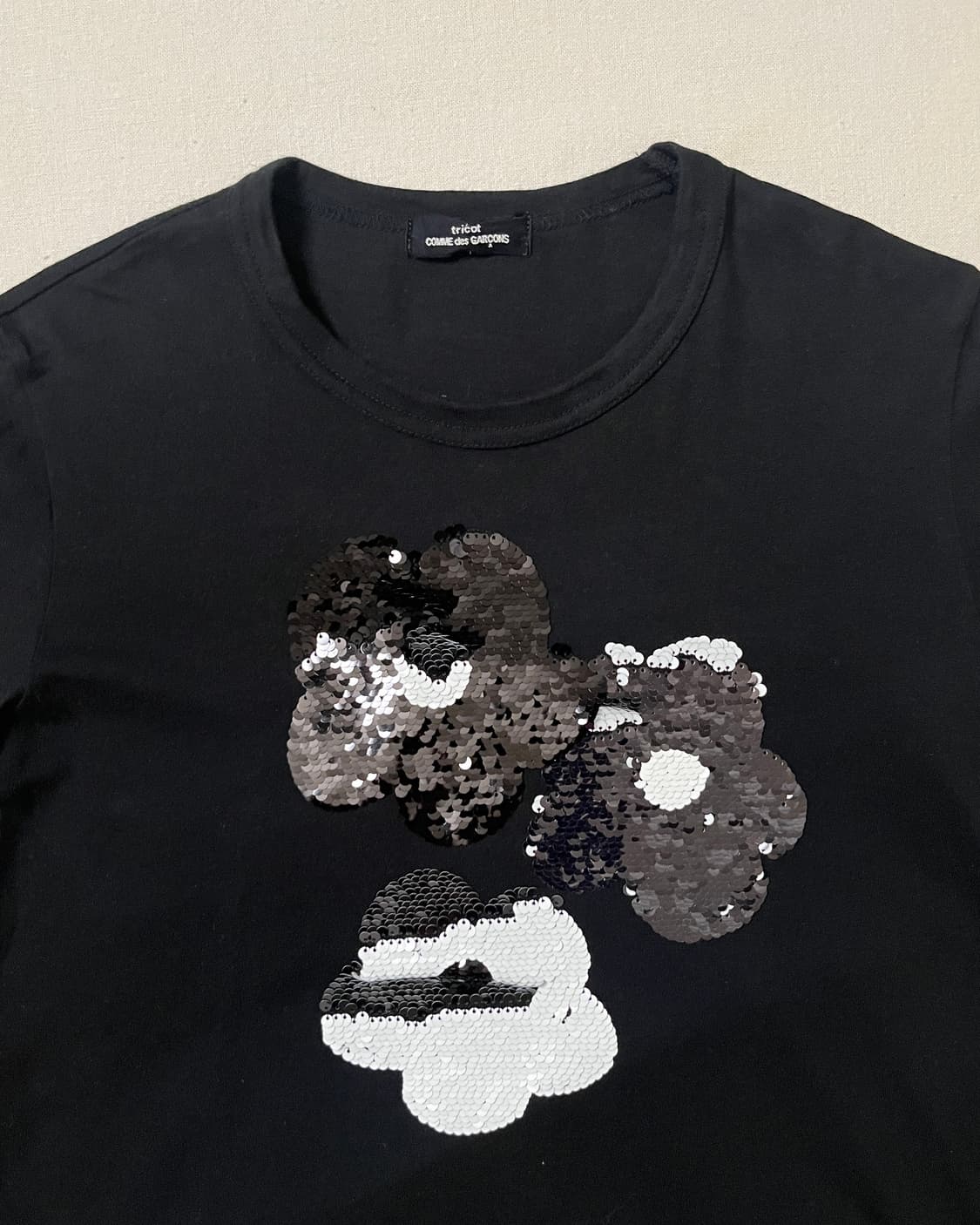 꼼데가르송 스팽글 플라워 롱슬리브 티셔츠 comme des garcons 상품이미지8