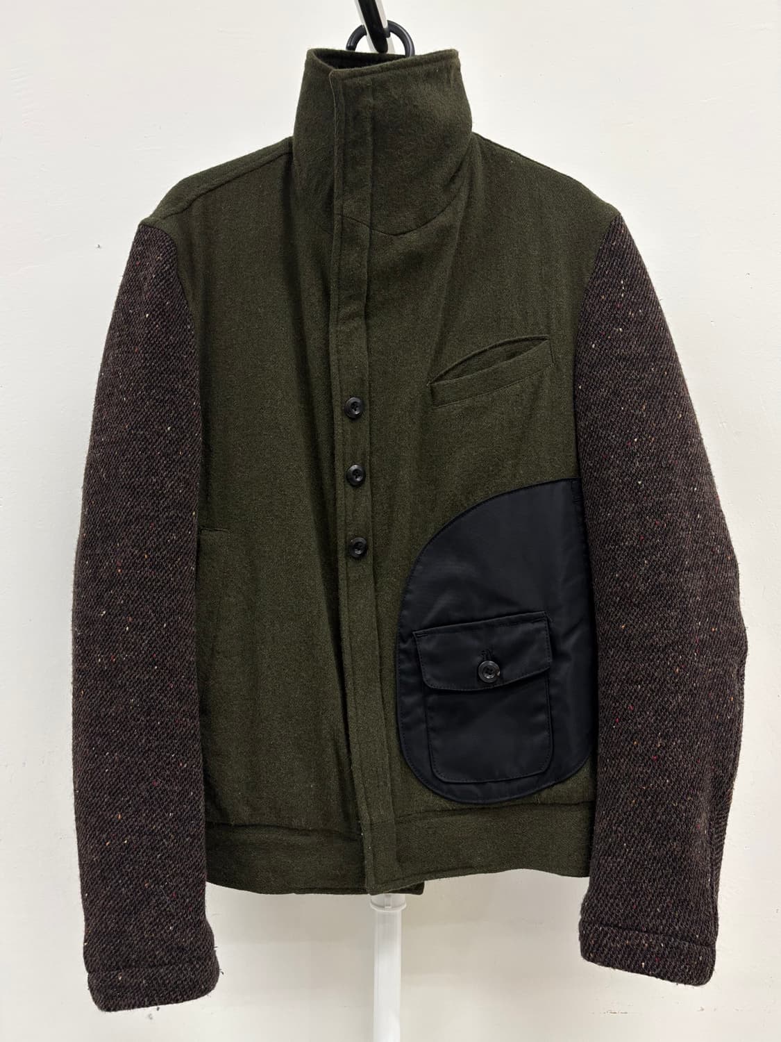 빈티지 카키 하이넥 울 자켓 상품이미지7