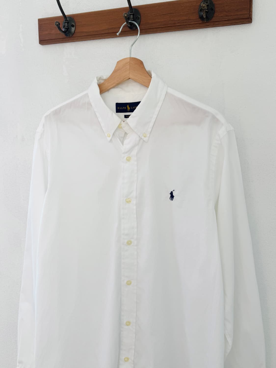 QR 폴로 화이트 린넨 셔츠 상품이미지1