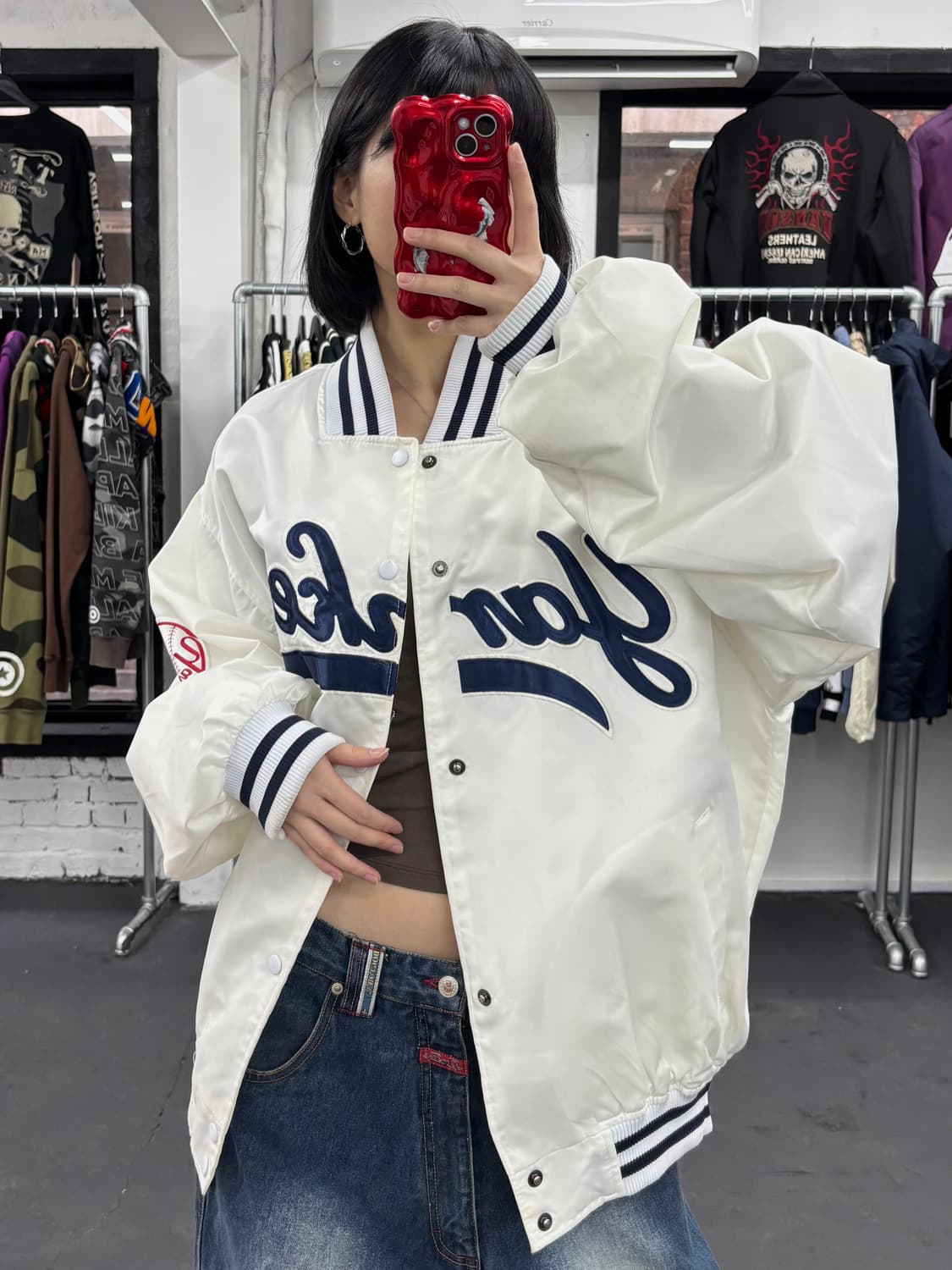 마제스틱 뉴욕 양키스 화이트 스타디움 자켓 상품이미지3