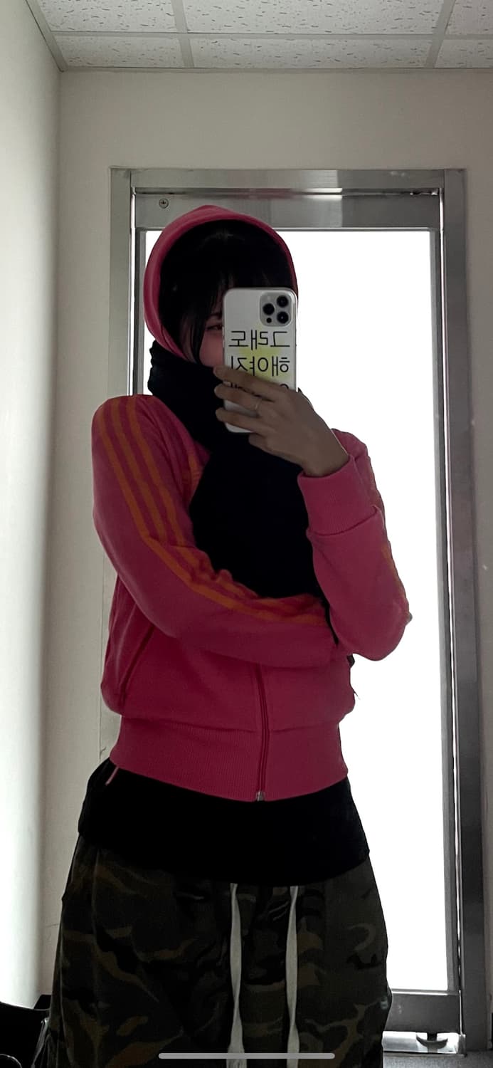 아디다스 핑크 후드집업 슬림핏 상품이미지2