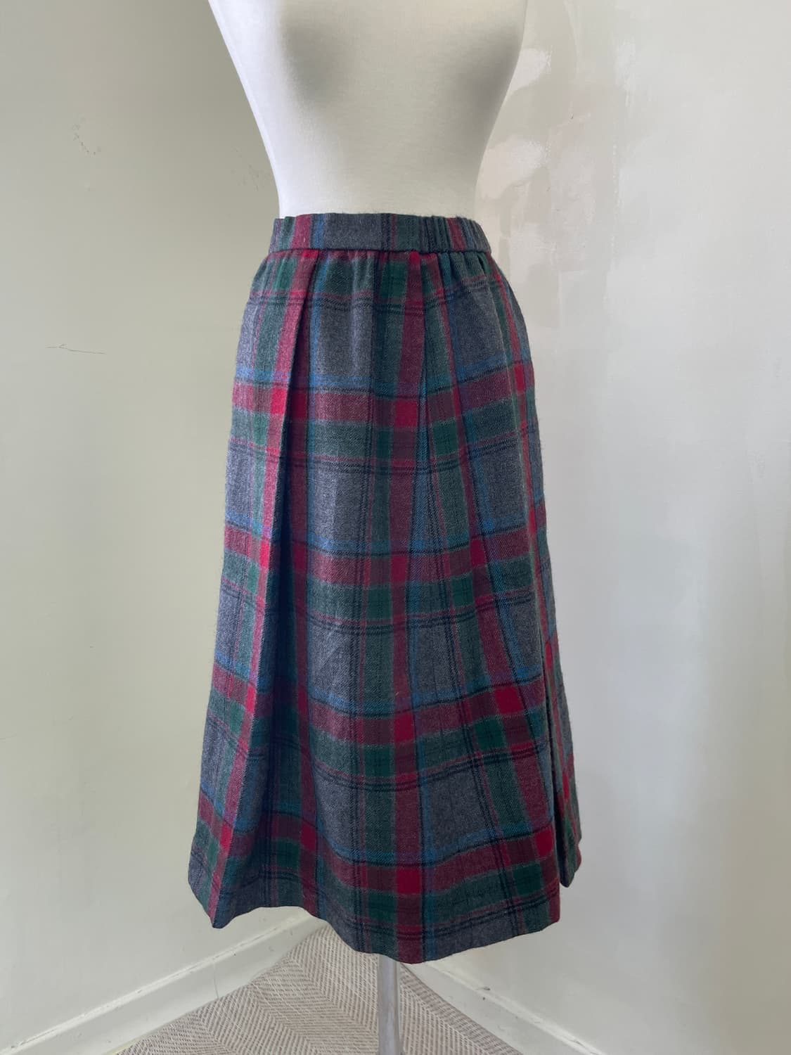 빈티지 울 클래식 체크 스커트  J03963 상품이미지3