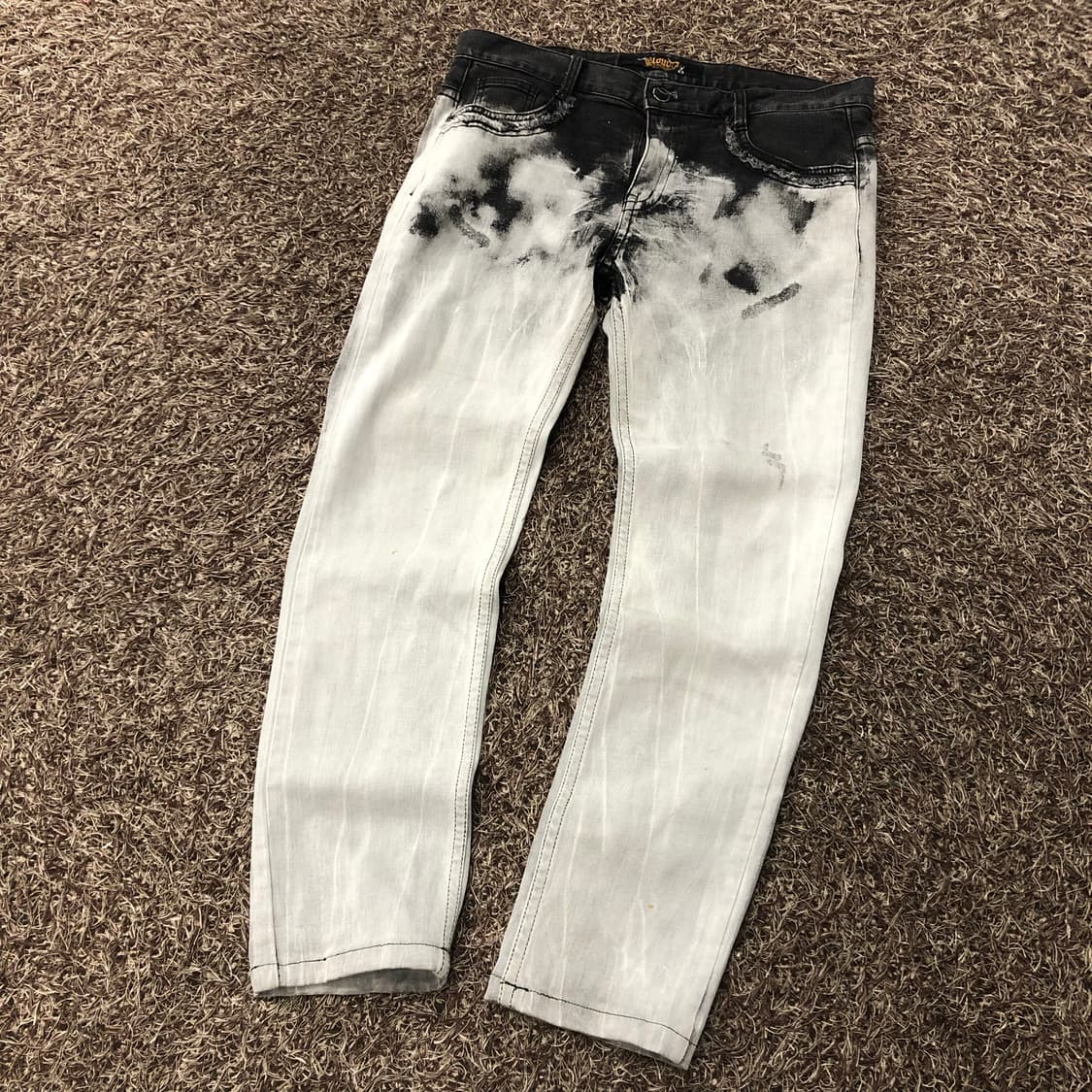 CLOUD72 레더 스컬 패치워크 데님 팬츠 상품이미지4