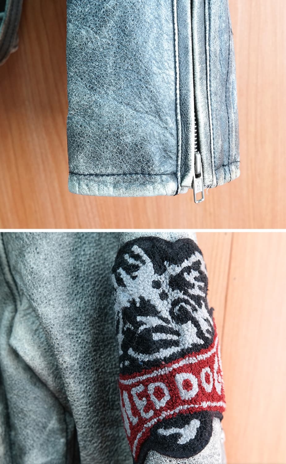 빈티지 소가죽 라이더 자켓 S-M 할리 쇼트 아님 상품이미지3