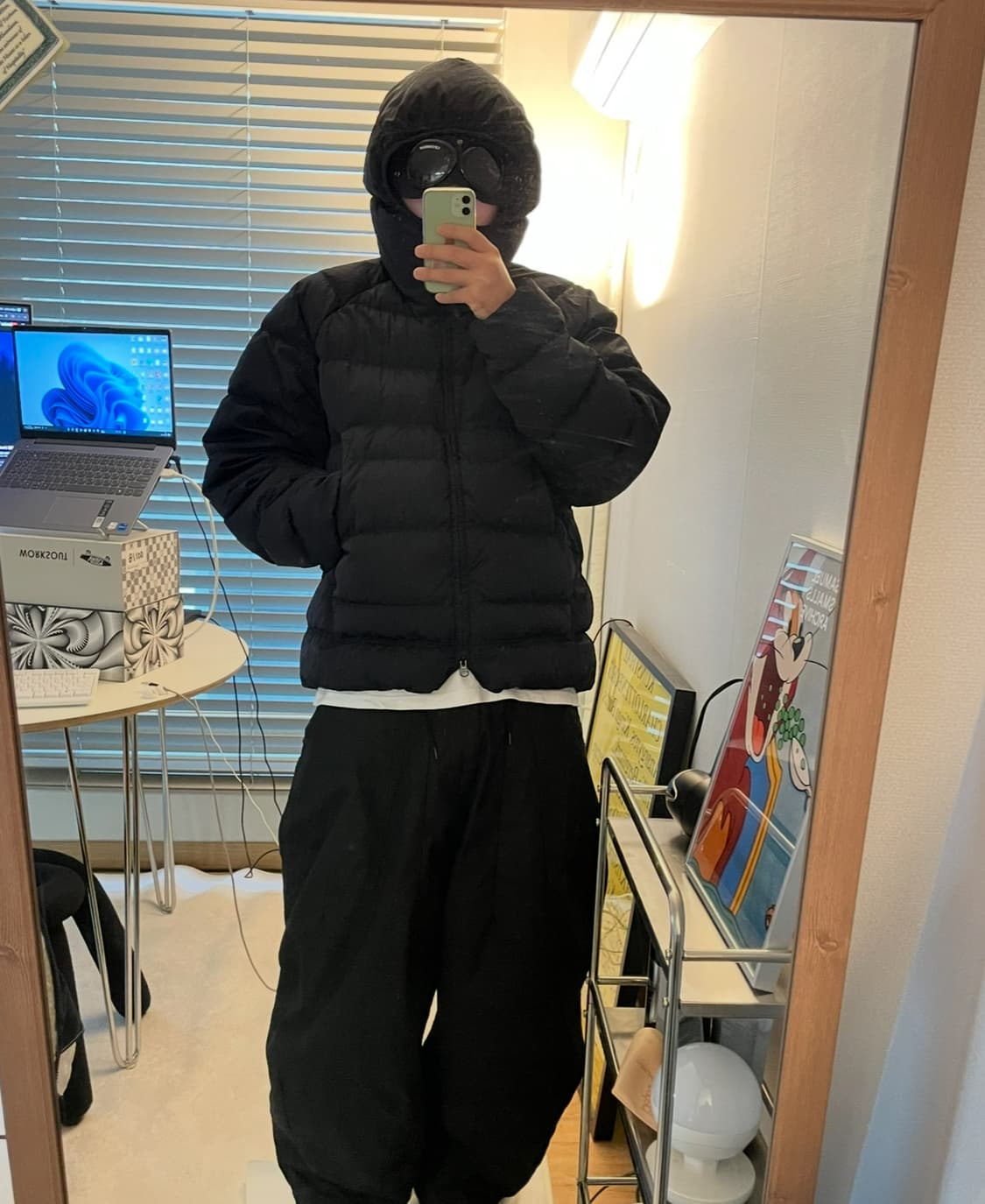 CP컴퍼니 에코크롬 R 후디드 다운 고글 자켓 네이비 (50) 상품이미지4