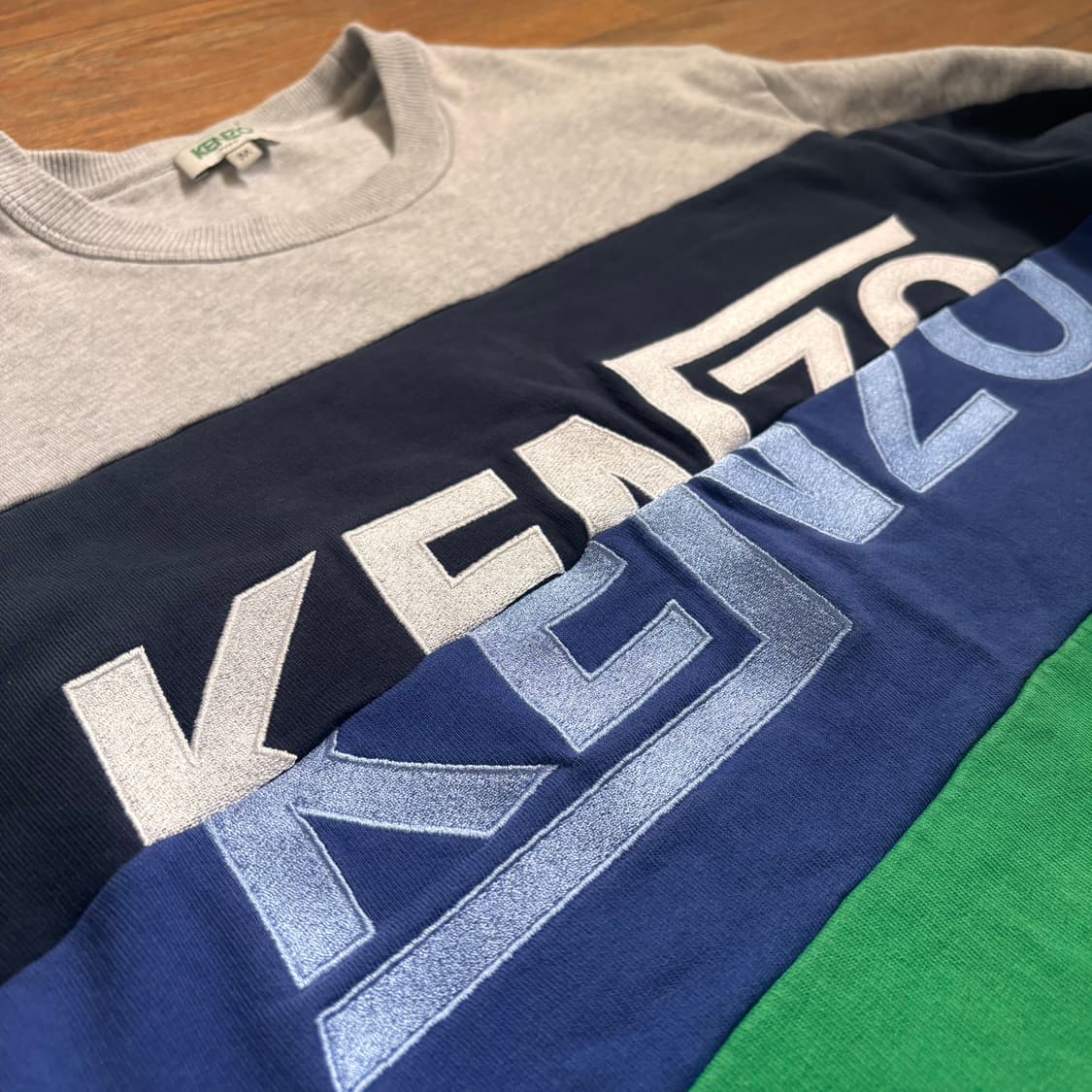 겐조 맨투맨 티셔츠 M 55 입체적인 패턴 컬러 블록  상품이미지5