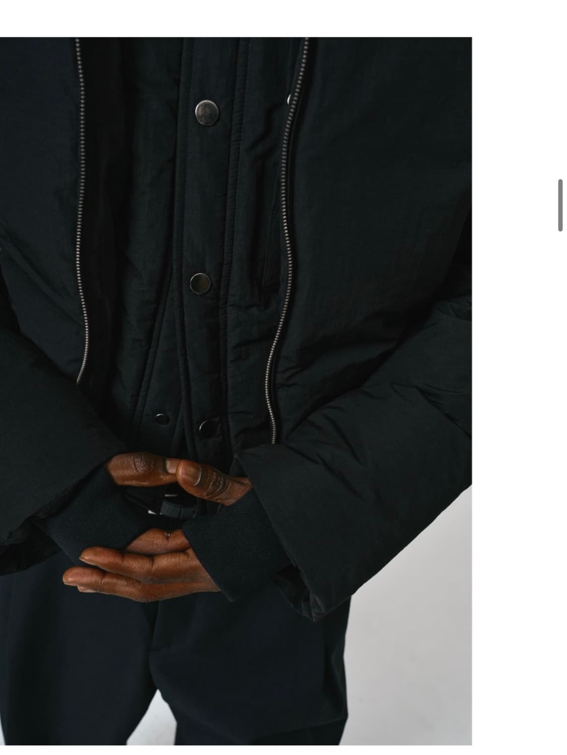 (50) 노이어 크롭 레이어드 푸퍼 자켓 패딩 (블랙) 판매 상품이미지7