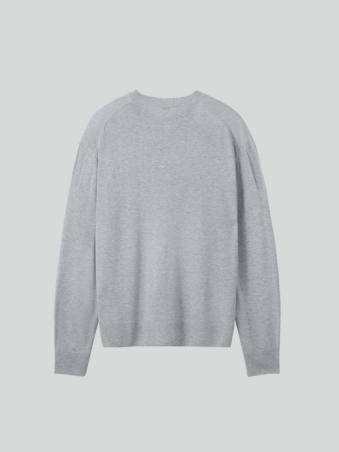 렉토 26SS 루즈핏 라운드넥 포켓 니트 탑 라이트 그레이 상품이미지6