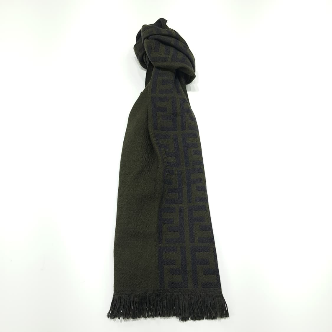MX240 펜디 FF 모노그램 올리브 울 목도리 머플러 상품이미지3