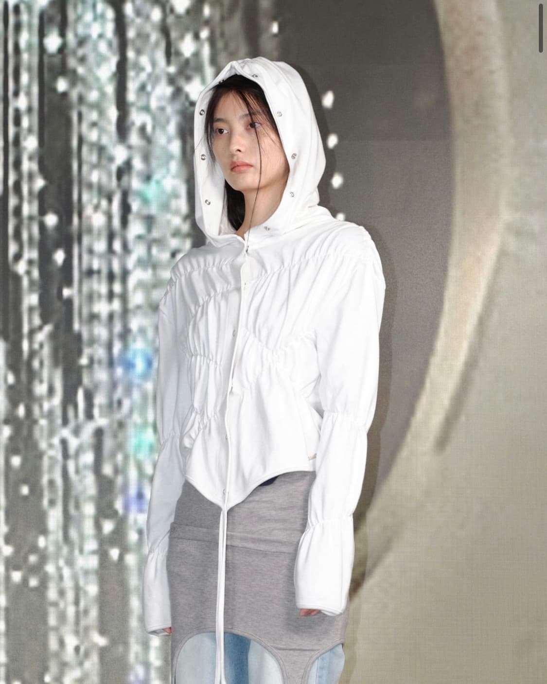 CERRIC SHIRRING WRAP HOOD CARDIGAN 상품이미지2