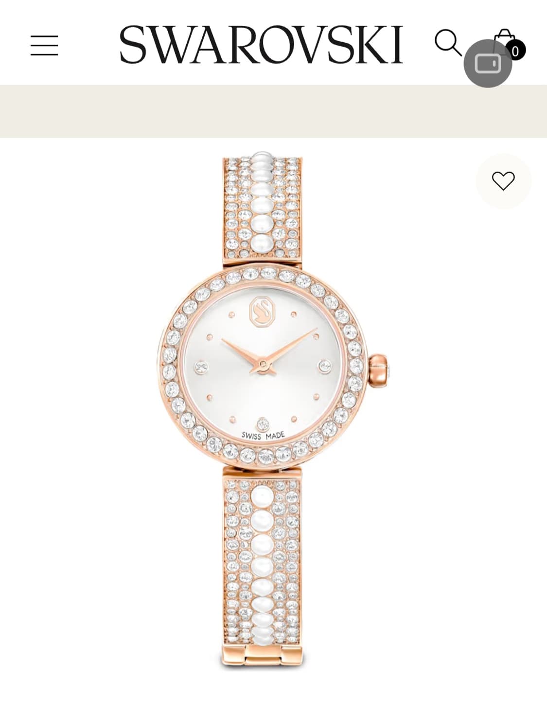 정가60만~새제품)신형 스와로브스키 진주 크리스탈 시계 정품 상품이미지1