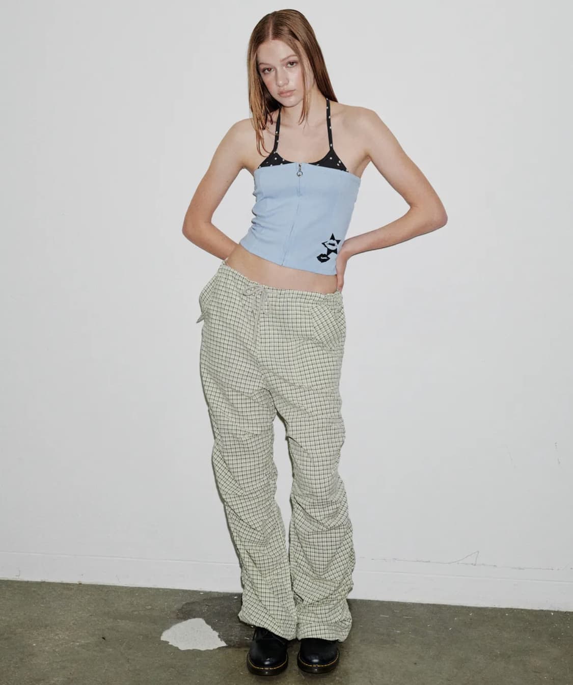 러닝하이 레이어드 슬리브리스 탑 스카이 블루 상품이미지2