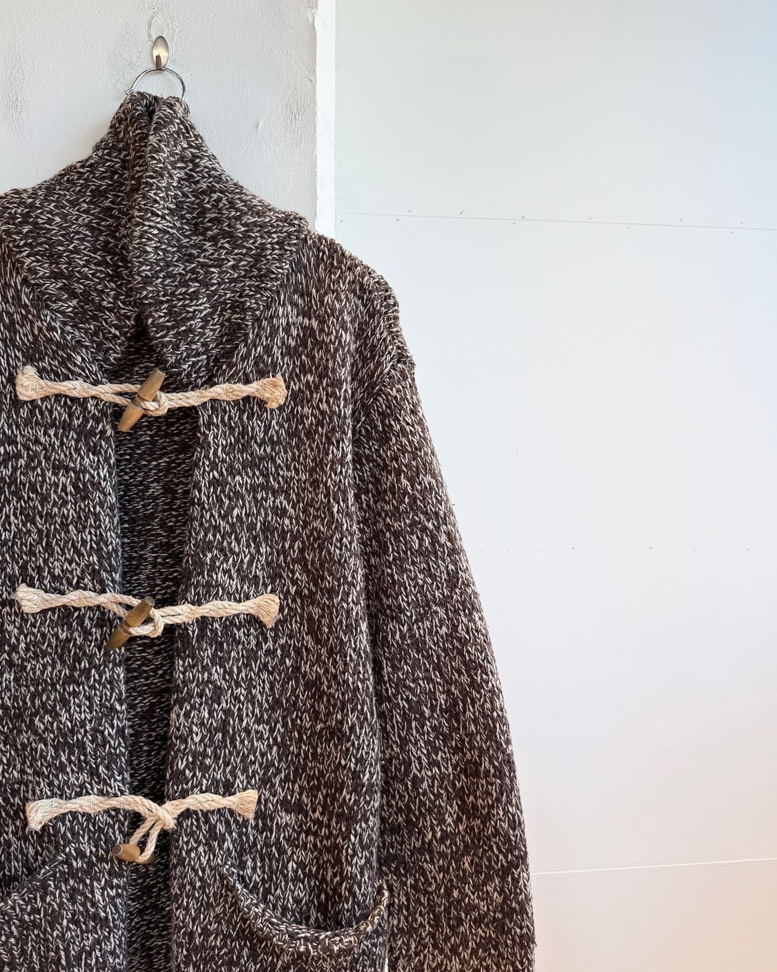 데님 앤 서플라이 랄프로렌 브라운 보카시 숄카라 더플 니트 가디건 상품이미지5