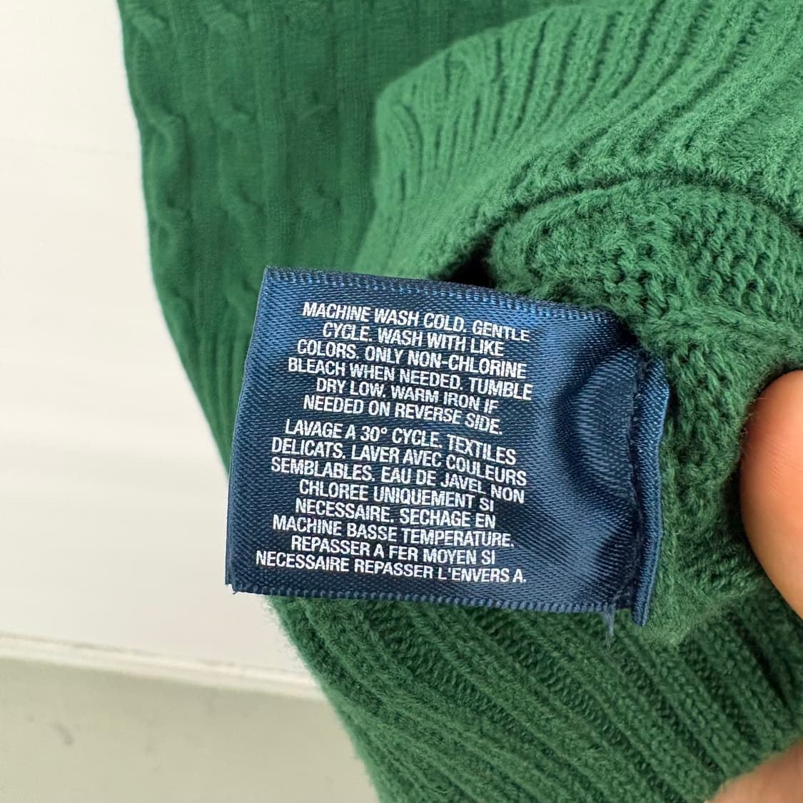 폴로 랄프로렌 케이블 니트 조끼 그린 여L 상품이미지6