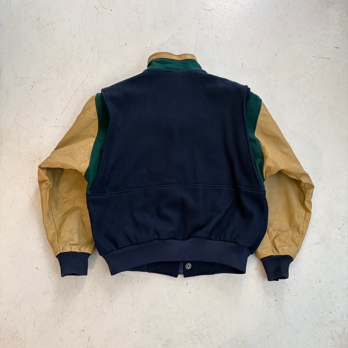 90s The Collection 빈티지 울 가죽 바시티 자켓 XL 상품이미지9