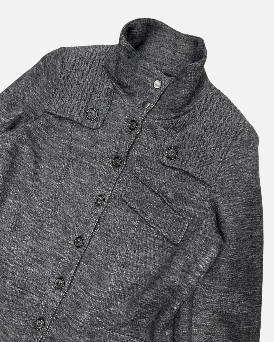 charcoal wool knit york coat 상품이미지4