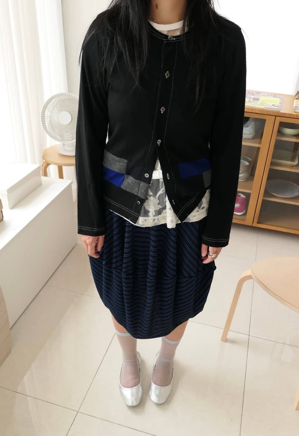 Color block cardigan 상품이미지1