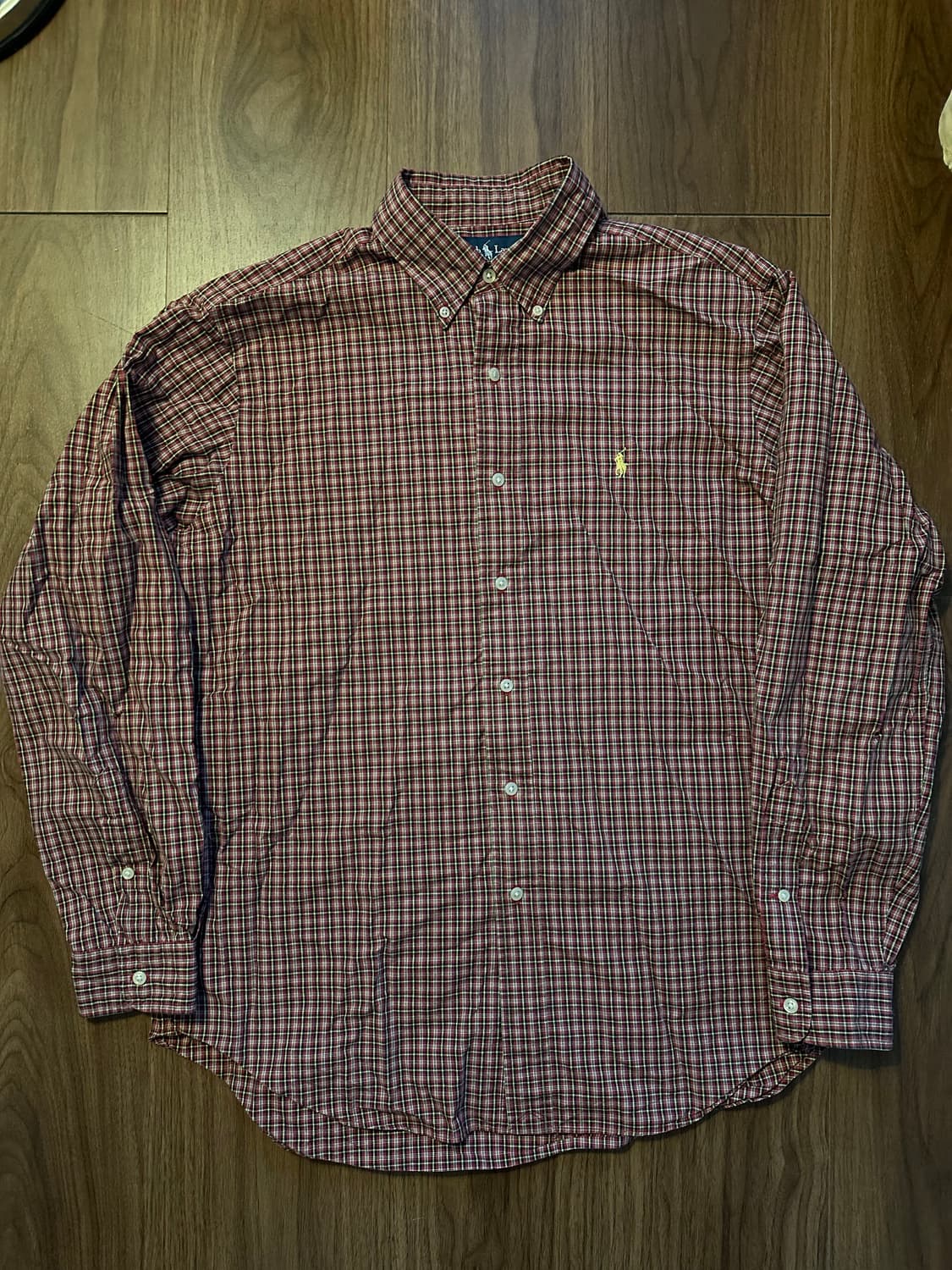 빈티지 폴로 체크셔츠 라지 상품이미지1