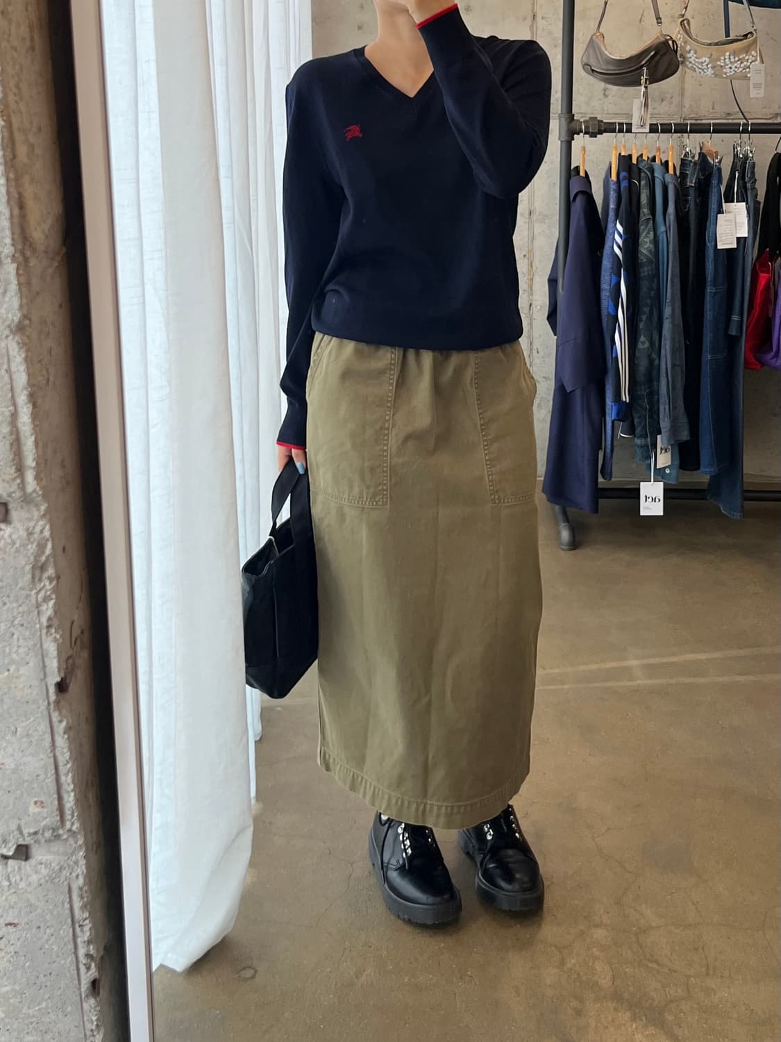 버버리 레드 로고 롱슬리브 네이비 상품이미지2