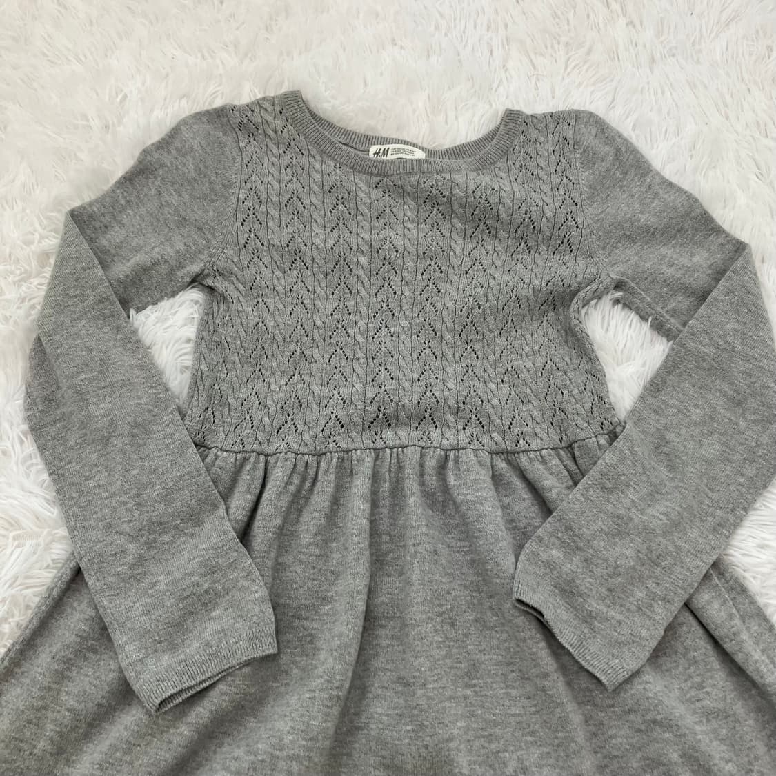 빈티지 그레이 레이스 니트 원피스 y2k 스트릿 갸루 펑키 일본빈티지 상품이미지3