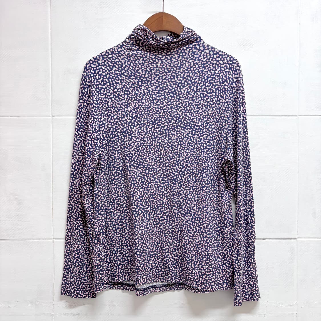 키치 도트 퍼플 목폴라 탑 롱 슬리브 (Made In JAPAN)  상품이미지1