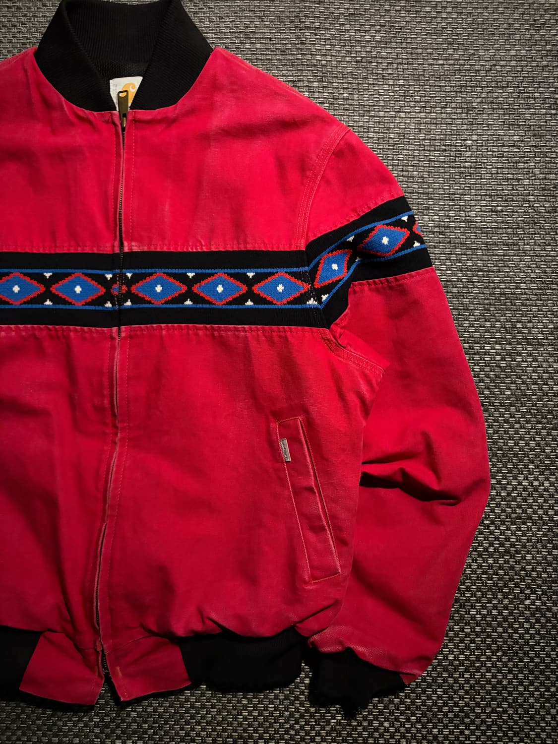 90s 칼하트 아즈텍 봄버 JR030 RED M USA🇺🇸 상품이미지4