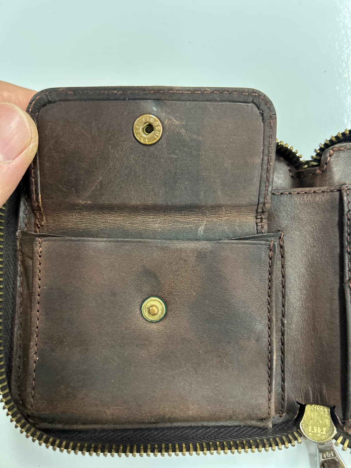 VISVIM 올드비즈빔 다크브라운 레더 바이폴드 지갑 상품이미지7