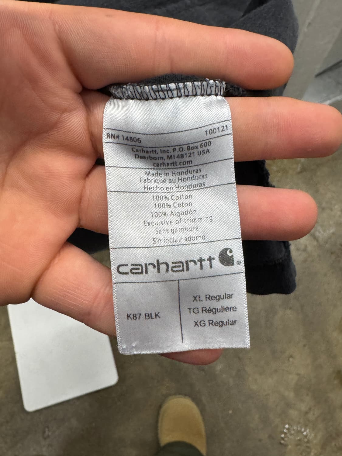 칼하트 반팔 티셔츠 XL 블랙 상품이미지4