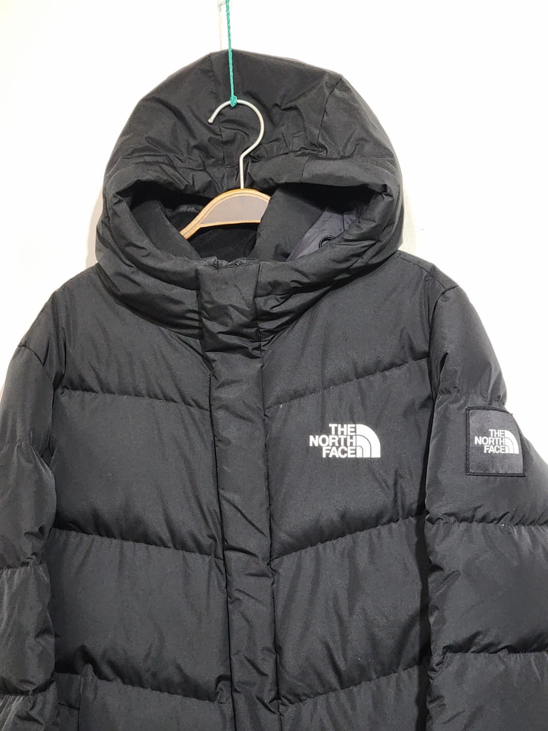 (M) 노스페이스 거위털 롱패딩 점퍼 블랙 후드 구스다운 패딩코트  상품이미지2