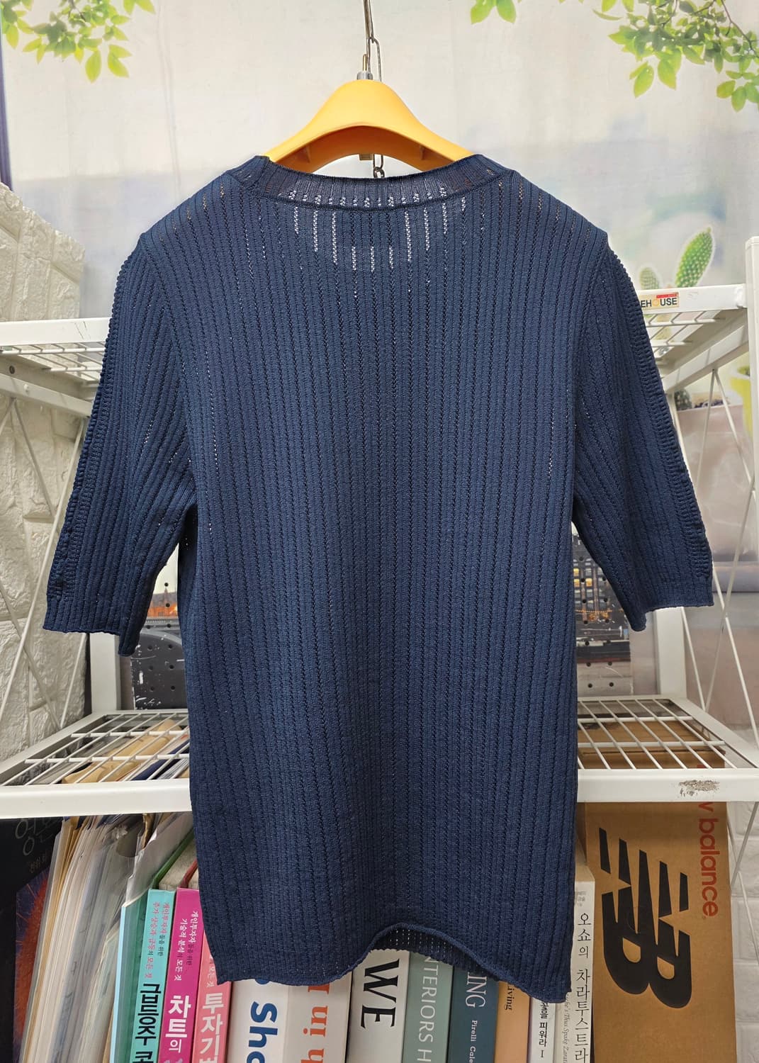 랑방 여성 반팔니트 90 리브 라운드넥 여름니트반팔티 WM78 상품이미지4