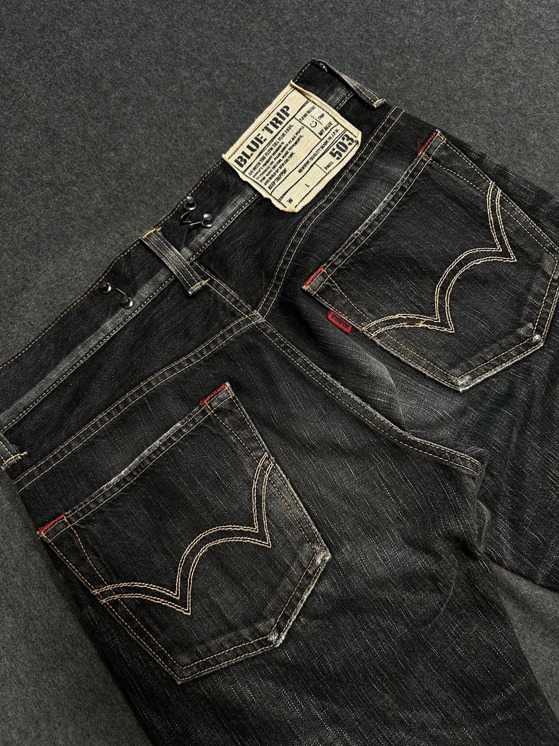 에드윈 BT503 흑청 워싱 데님팬츠 상품이미지5