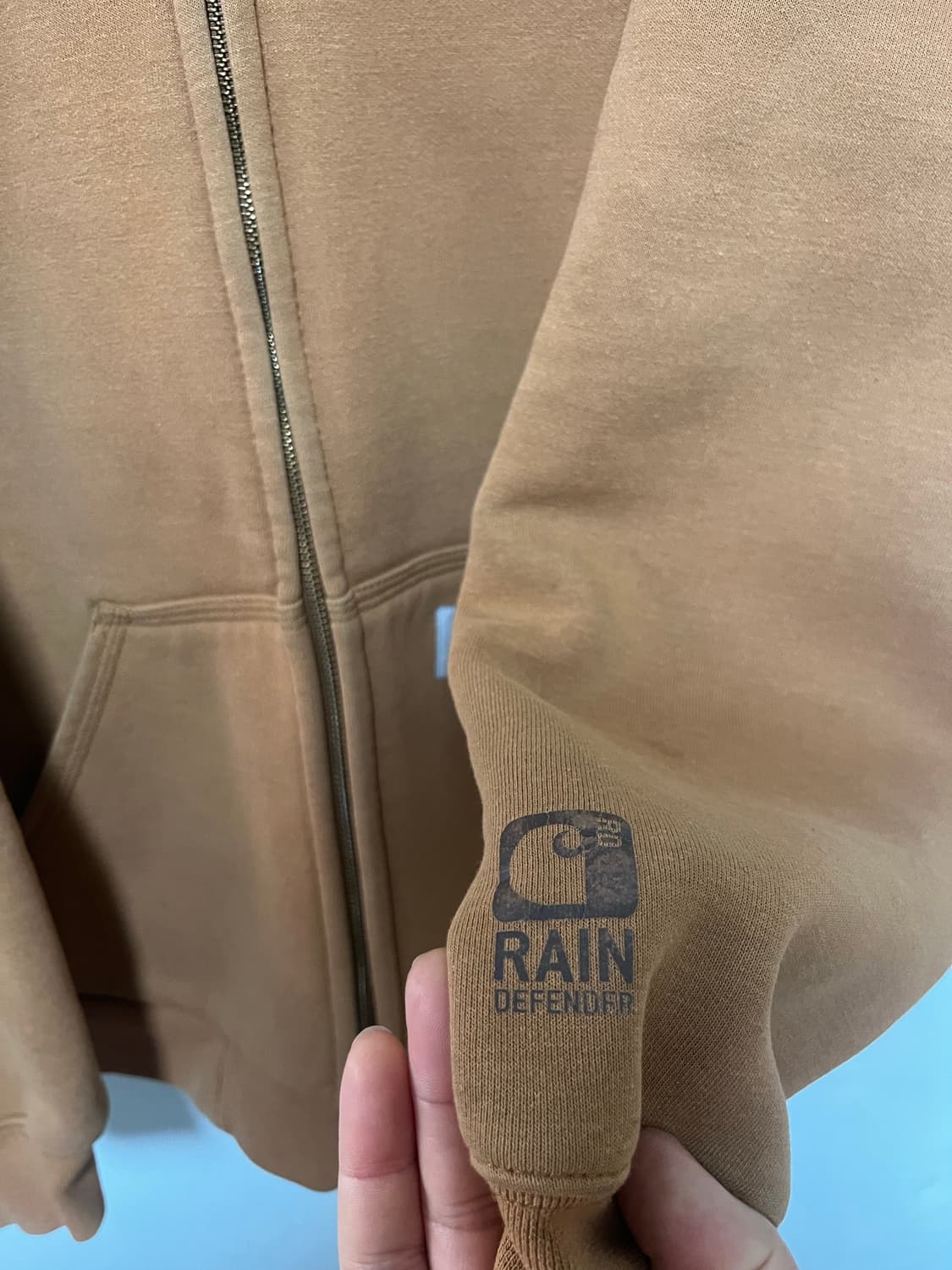 칼하트 브라운 레인 디펜더 후드 집업 자켓 상품이미지3