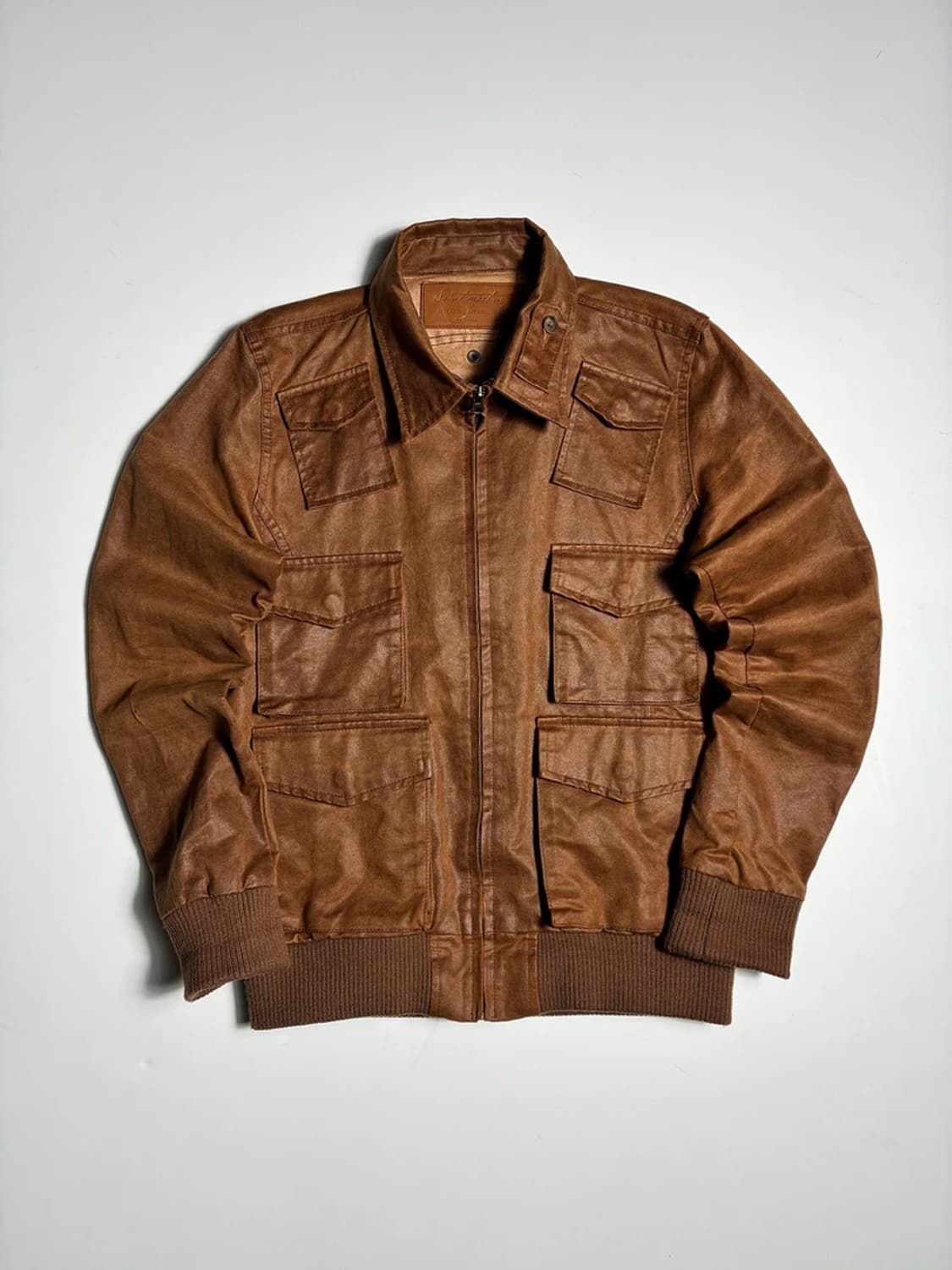 Selected 00's 멀티 포켓 브라운 가죽 자켓 R2200 상품이미지1